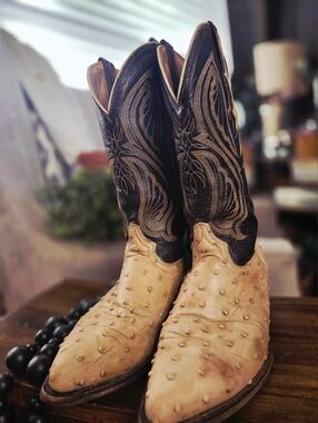 Rodeo Bravo Classic Two-Tone Ostrich Western Boots